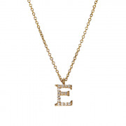 Μενταγιόν Μονόγραμμα E με Διαμάντια Χρυσός Κ18 - 10014E