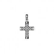 Σταυρός με Διαμάντια Λευκόχρυσος Κ18 - 55011