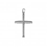 Σταυρός με Διαμάντια Λευκόχρυσος Κ18 - 13091