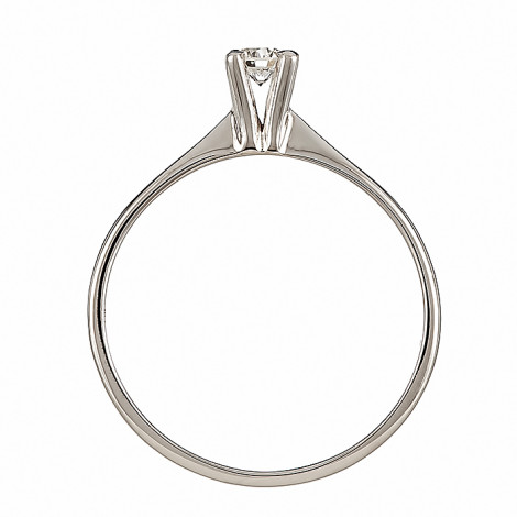 Δαχτυλίδι Μονόπετρο με Διαμάντι Λευκόχρυσος Κ18 - 04343