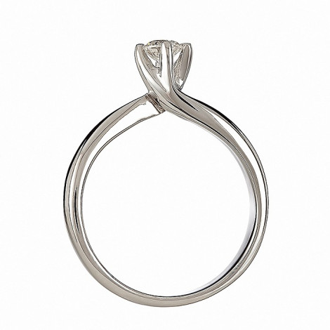 Δαχτυλίδι Μονόπετρο με Διαμάντι Λευκόχρυσος Κ18 - 11390K