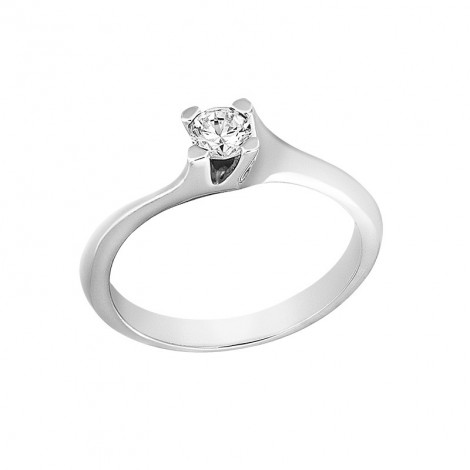 Δαχτυλίδι Μονόπετρο με Διαμάντι Λευκόχρυσος Κ18 - 13021