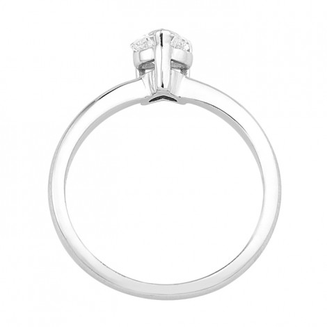 Δαχτυλίδι Μονόπετρο με Διαμάντι Καρδιά Λευκόχρυσος Κ18 - 16004