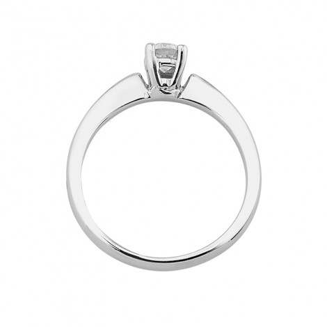 Δαχτυλίδι Μονόπετρο με Διαμάντι Λευκόχρυσος Κ18 - 16020