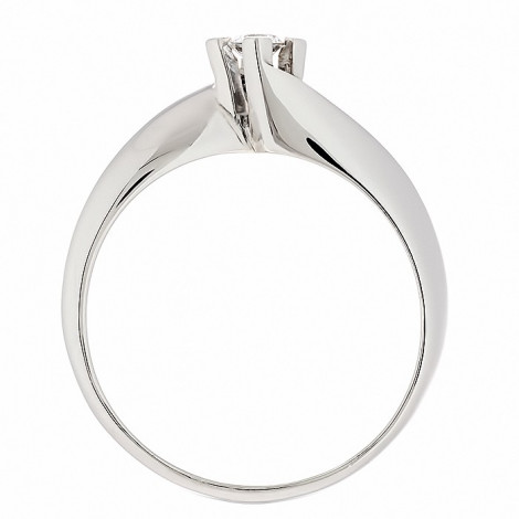 Δαχτυλίδι Μονόπετρο με Διαμάντι Λευκόχρυσος Κ18 - 06395