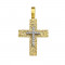 Σταυρός με Ζιργκόν Δίχρωμος Κ14 - 13057CZ